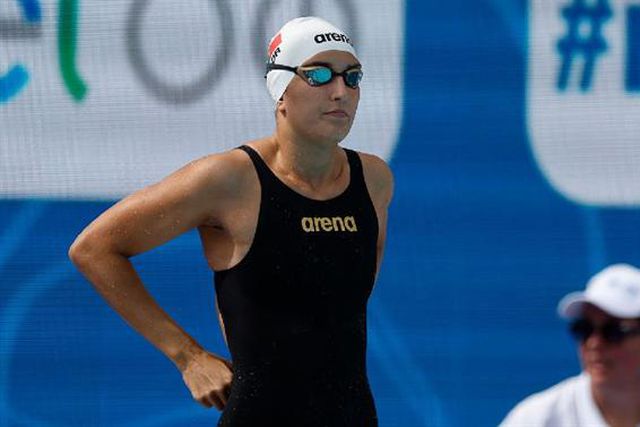 Tamila Holub no pódio em Roma