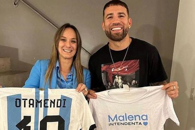 Otamendi surpreende ao apoiar mulher de candidato à Presidência