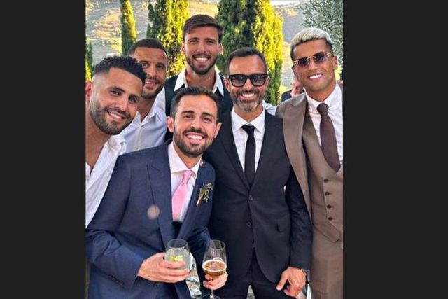'Team' Mendes no casamento de Bernardo Silva