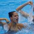 Cheila Vieira e Maria Beatriz Gonçalves na final de natação artística do Campeonato do Mundo