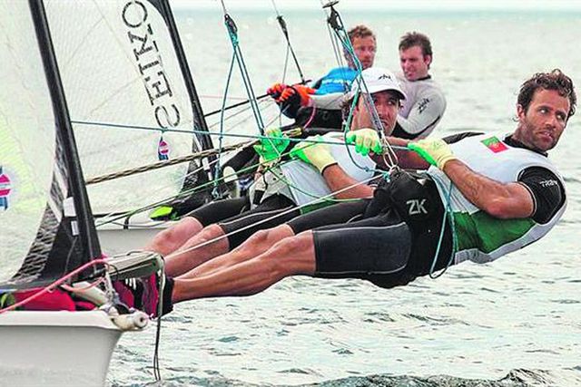 Jorge Lima e José Costa na «medal race» em 49er