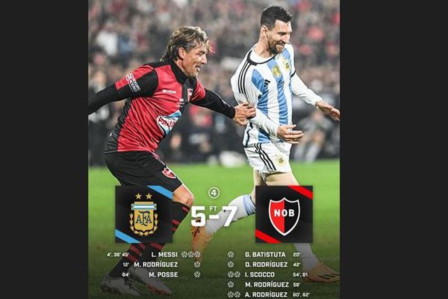 Messi deu 'show' na festa de Maxi (veja os golos)