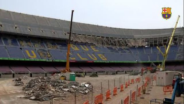 Barcelona mostra mudanças no Camp Nou depois das obras que decorrem há algumas semanas