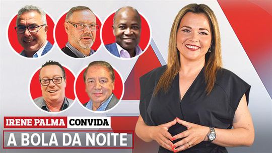Augusto Inácio, Álvaro Magalhães, Samuel Quina, António Melo e Carlos Severino em A BOLA DA NOITE (22.00h)