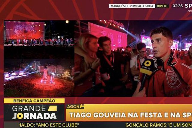 Tiago Gouveia 'apanhado' no Marquês: «Vou dar o máximo para ficar no Benfica»
