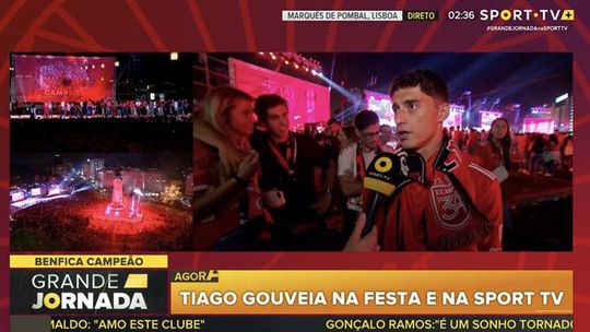 Tiago Gouveia 'apanhado' no Marquês: «Vou dar o máximo para ficar no Benfica»