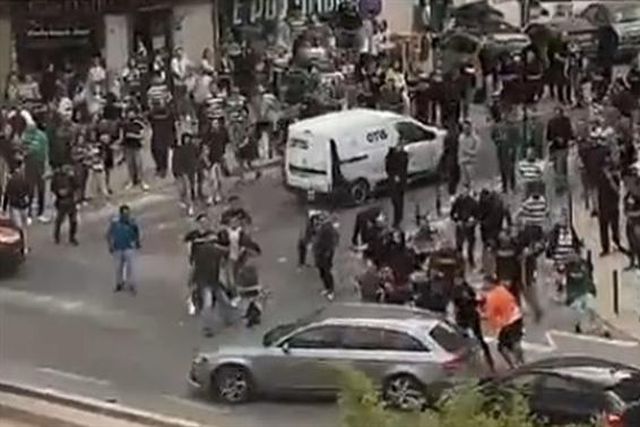 Vergonhoso: as imagens de violência dos adeptos do Sporting (vídeo)