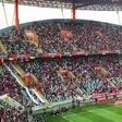 O ambiente na bancada do Benfica