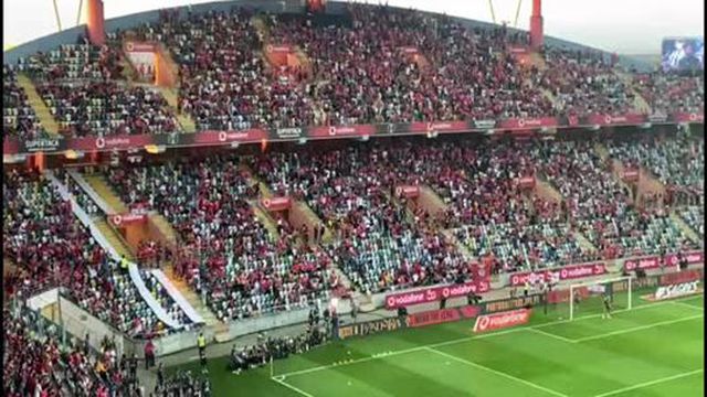 O ambiente na bancada do Benfica