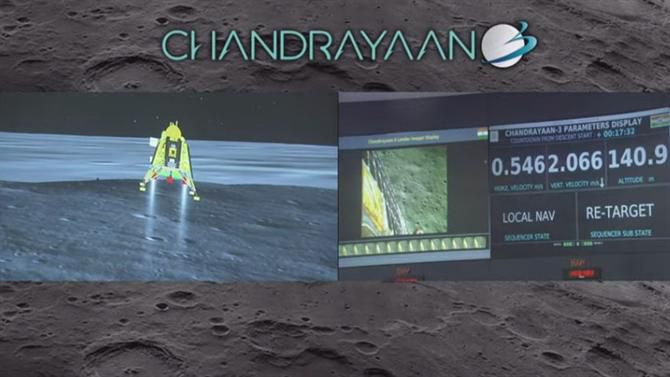 Índia faz história ao aterrar nave na Lua (vídeo)