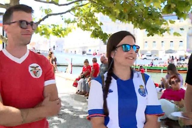 Adeptos do Benfica e do FC Porto lado a lado em Aveiro (vídeo)