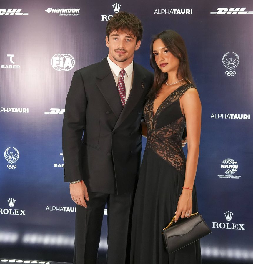 Leclerc com a noiva, Alexandra Saint Mleux