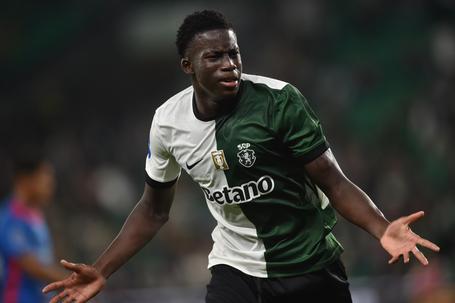 Blopa viveu momento de afirmação, e glória, a 28 de outubro de 2025, ao estrear-se pela equipa principal dos verdes e brancos com dois golos na goleada de 5-1 sobre o Alverca - Foto: MIGUEL NUNES