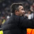 Bruno Lage, treinador do Benfica, festeja no final do jogo com a Juventus