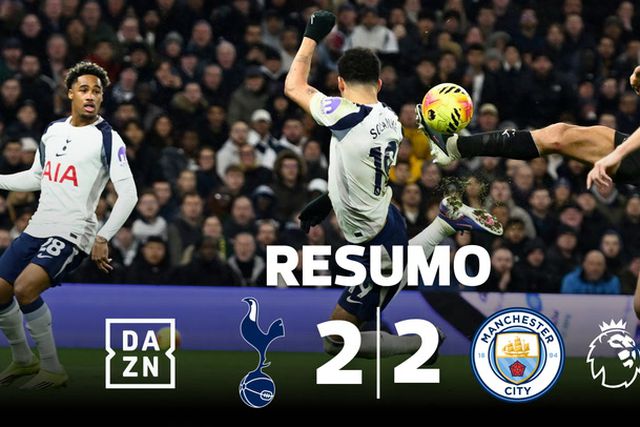 Super Solanke resgata um ponto para o Tottenham frente ao Man. City (resumo)