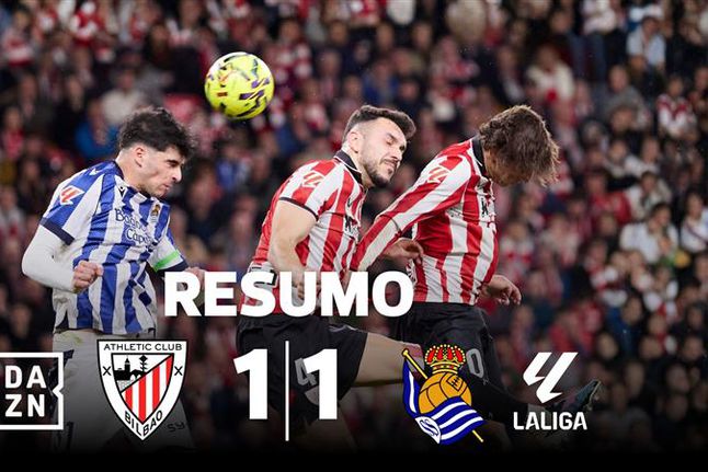 Polémica no dérbi basco marcado por dois golaços e um deles foi de Guedes (resumo)