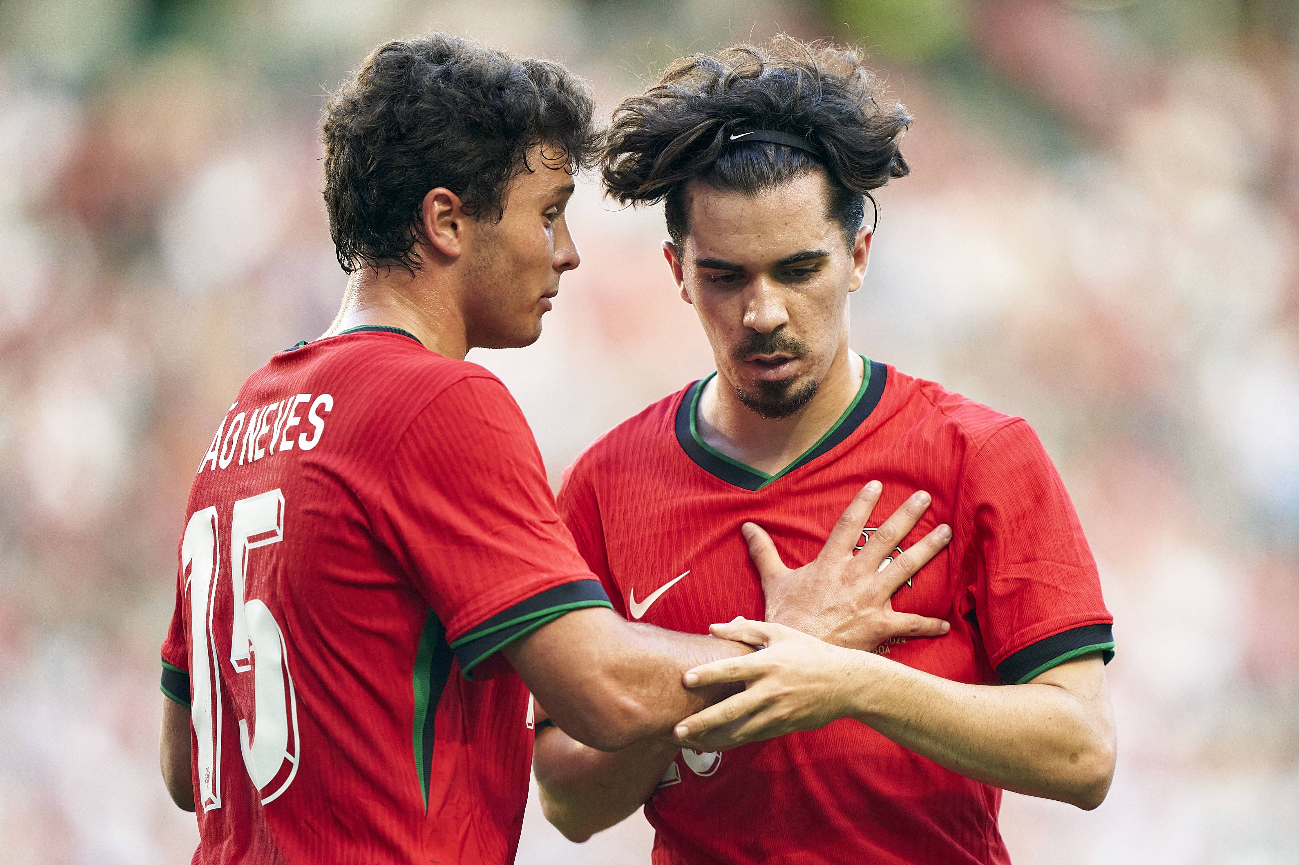 João Neves e Vitinha, internacionais portugueses do PSG - Foto: IMAGO