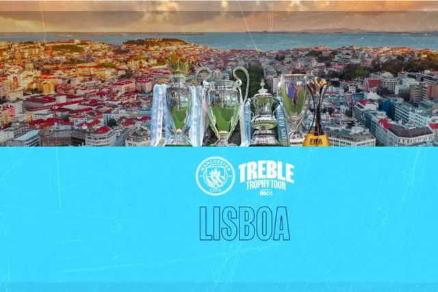 Troféus do Manchester City chegam a Lisboa