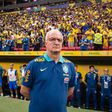 Dorival no jogo entre Brasil e Peru, da fase de qualificação para o Campeonato do Mundo