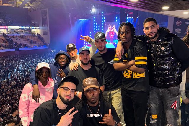 Quenda, Gonçalo Inácio e Diogo Pinto no concerto do Plutónio (Foto: Instagram Geovany Quenda)