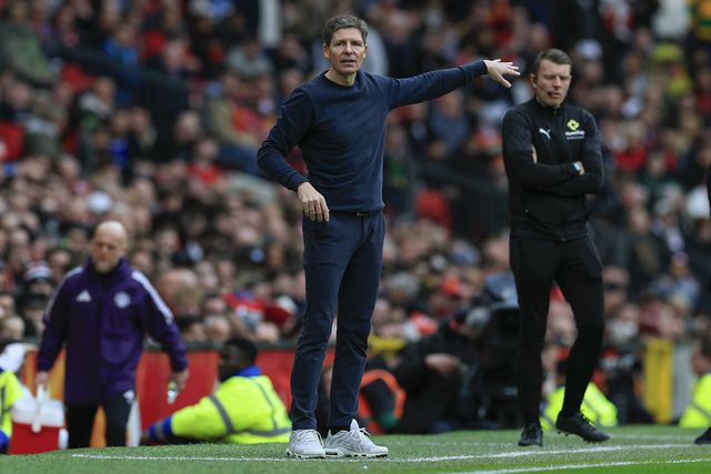 Oliver Glasner não escondeu a frsutração depois da derrota com o Man. United