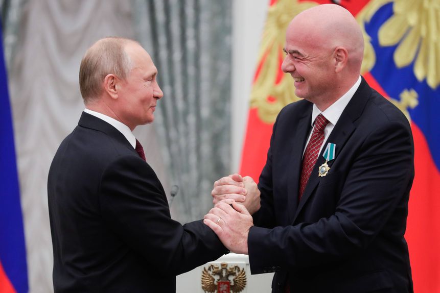 Infantino e Putin, 'sócios' no Mundial 2018 - Foto: IMAGO