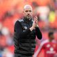 Erik Ten Hag a agradecer o apoio dos adeptos em Old Trafford