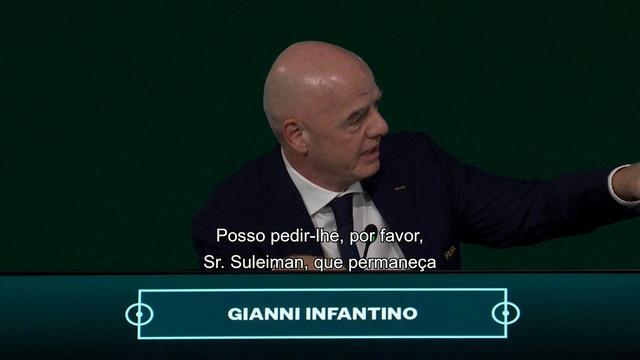 Momento tenso no congresso da FIFA: Infantino tentou juntar Israel e Palestina e aconteceu isto
