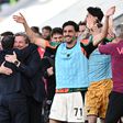 Jogadores do Venezia a festejar a subida à Serie A