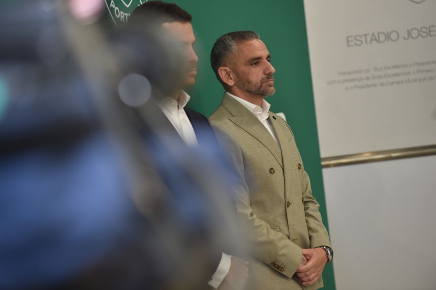 Rui Borges na cerimónia de renovação com o Sporting - Foto: Miguel Nunes