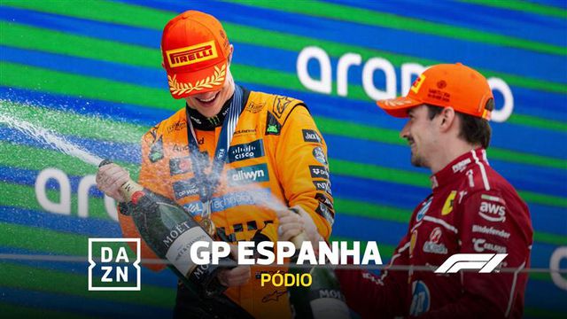 O pódio do GP de Espanha: Piastri reforça liderança