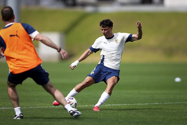 Pedro Santos no treino da Seleção de sub-21