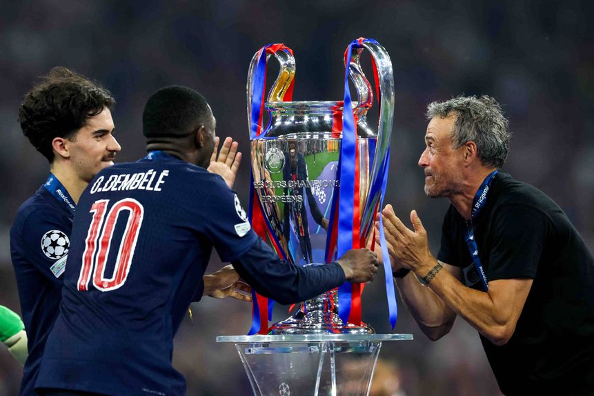 Vitinha, Dembélé e Luis Enrique