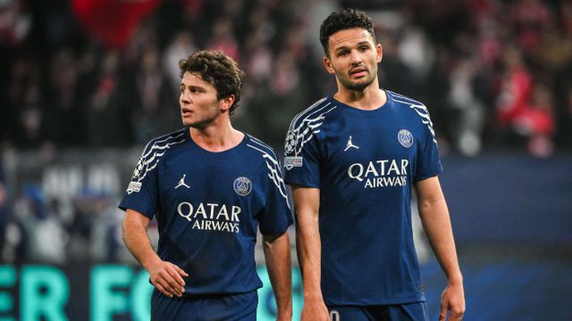 João Neves ao lado de Gonçalo Ramos no PSG