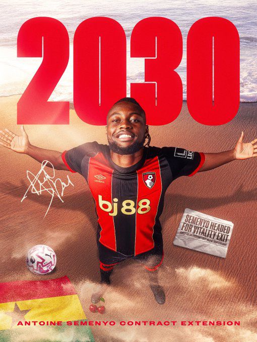 Mercado: alvo de Man. United, Liverpool e Tottenham renova com o Bournemouth