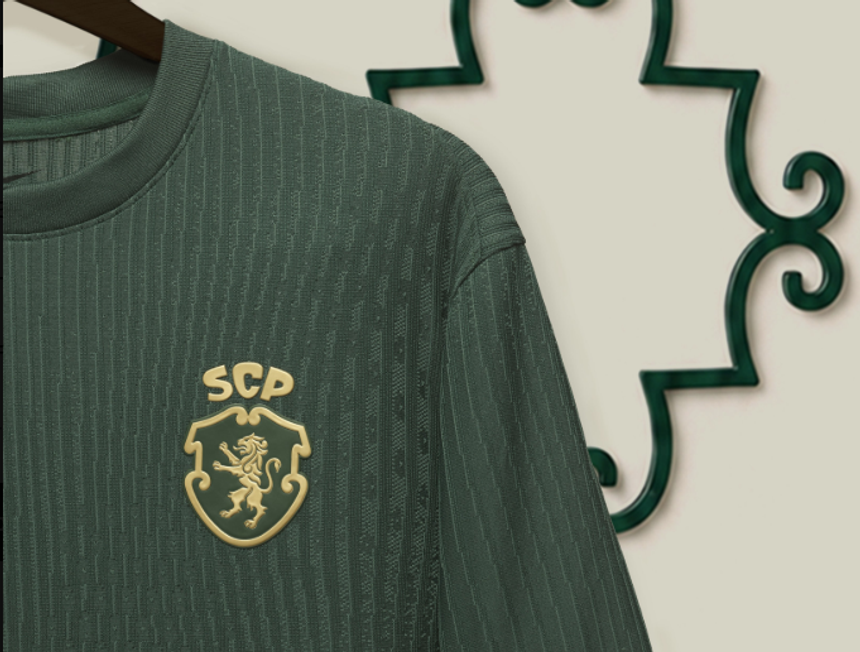 Sporting lançou o primeiro equipamento com o novo símbolo. Foto: Sporting