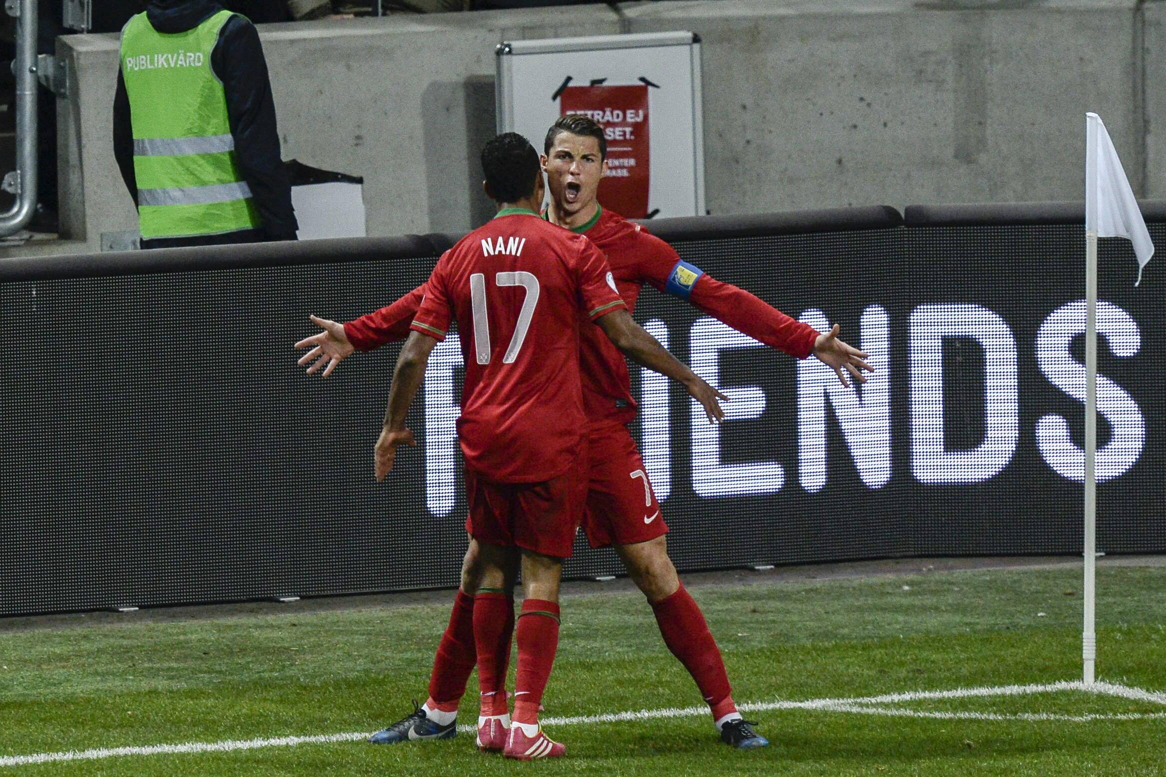 Nani e Cristiano Ronaldo na Seleção