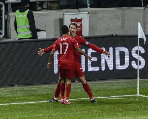 Nani e Cristiano Ronaldo na Seleção