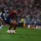 Disputa de bola intensa entre Zaidu e Jatta. Foto: IMAGO (FC Porto-Torreense)