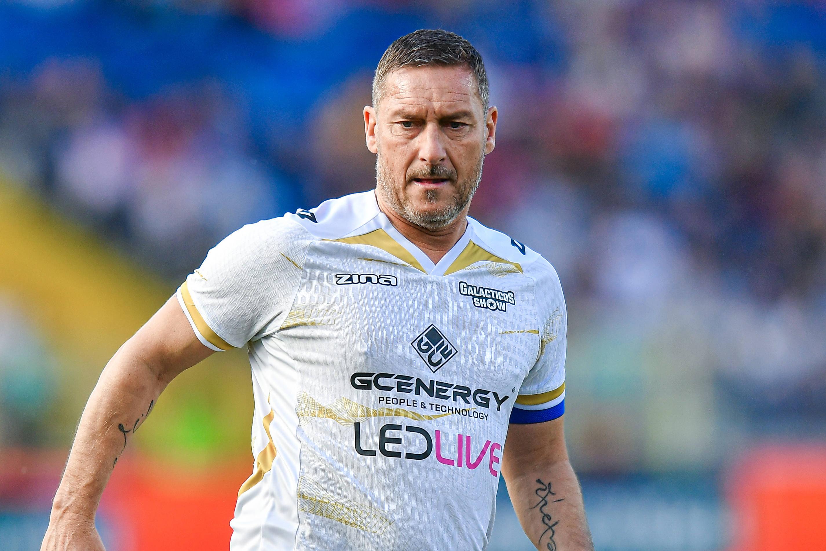 Francesco Totti num jogo de lendas de futebol em abril deste ano