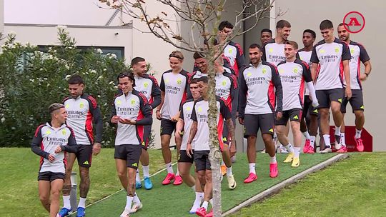 O último treino do Benfica antes da receção ao Atlético Madrid