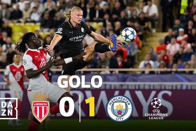 Passe incrível de Gvardiol e Haaland faz um golaço no Mónaco