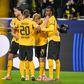 Jogadores do Dortmund a festejarem um dos quatro golos ao Athletic