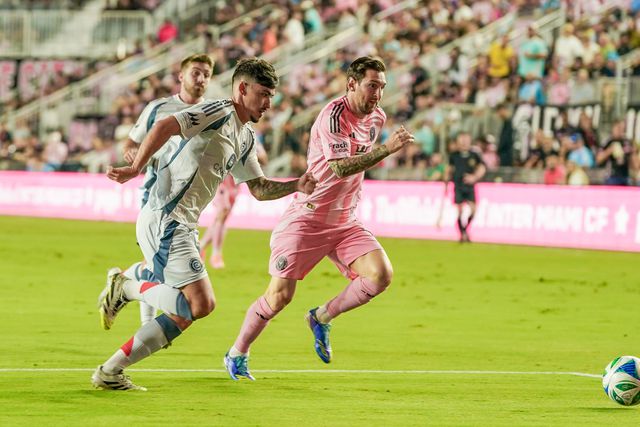 André Franco com Lionel Messi
