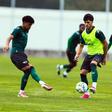 Yan Maranhão e Dinis Pinto em treino dos cónegos - Foto: Moreirense