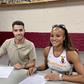 Miguel Granja e Fatoumata Diallo na assinatura do contrato por duas temporadas