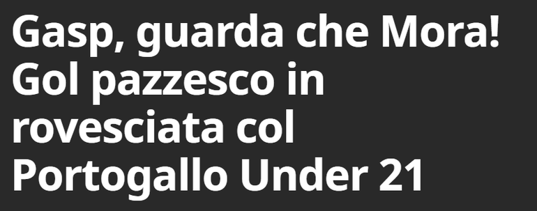 Gazzetta dello Sport - Gasperini, olha para o Rodrigo Mora