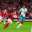 Mikkel Damsgaard fez muito para que a Dinamarca conseguisse um bom resultado frente a Portugal