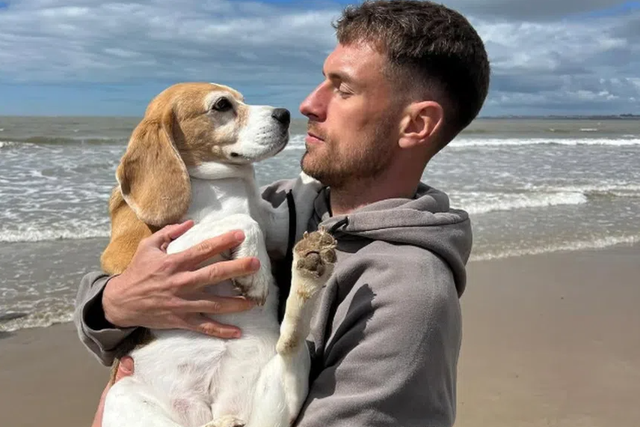 Aaron Ramsey e a sua cadela, Halo (Créditos: Instagram/aaronramsey)