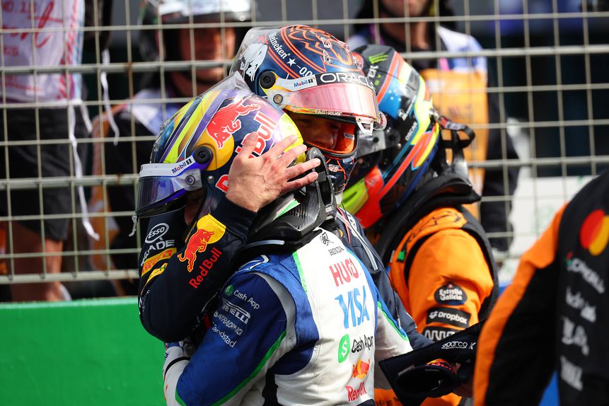 Verstappen com Hadjar no Grande Prémio dos Países Baixos